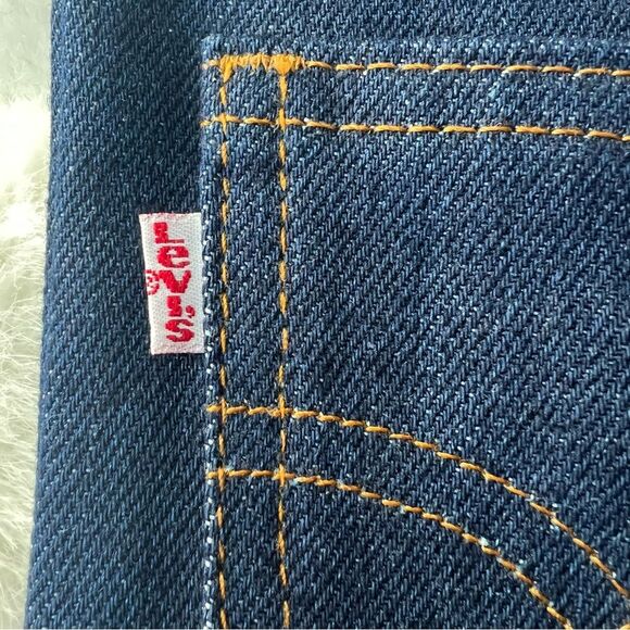 RARE Vintage 70s Levi’s Denim Jean Christmas Stocking Sock Indigo Blue USA - Picture 10 of 13